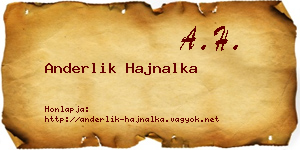 Anderlik Hajnalka névjegykártya